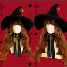 Retro Witch Hats Masquerade Bandage Bow · KoKo Fashion · Online Store Powered by Storenvy Retro Witch, Halloween Party Dress, Wizard Hat, Floral Party Dress, Witch Hats, Cute Stockings, Velvet Hat, Women Bodycon Dress, Witch Costume