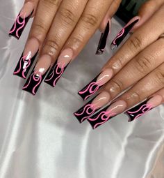 Long Acrylic Nail Designs, Dope Nail Designs, Long Acrylic Nails Coffin, Acrylic Nails Coffin Pink, Long Square Acrylic Nails, Bling Acrylic Nails, Acrylic Nails Coffin Short, Pink Acrylic Nails, Square Acrylic Nails