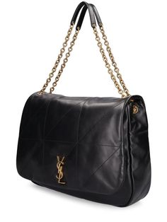 Height: 29cm Width: 43cm Depth: 9cm. Minimum strap drop: 30cm. Maximum strap drop: 54cm. Adjustable chain strap with leather inserts. Front flap closure. Metal logo detail. One internal zip pocket Saint Laurent Bags, Saint Laurent Bag, Metal Logo, Personal Shopping, Metallic Logo, Women's Bags, Chain Strap, Shoulder Bag Women, Leather Shoulder Bag