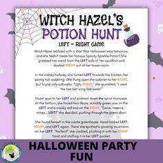 a witch's potton hunt game for kids to play with their halloween friends