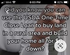 the text reads did you know you can use the usa one - time? close loan to buy land in a rural area and build your home all for $ 3