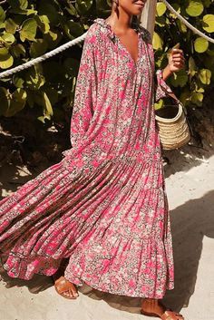 Estilo Boho Chic, Mode Boho, Sleeve Maxi Dress, Dresses By Length, Maxi Dresses Casual, Long Sleeve Maxi, Fashion Pattern, Womens Maxi Dresses, Long Sleeve Maxi Dress