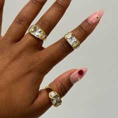 Carrie | Crystal Ring Bougie Ring, Crystal Ring, Crystal Rings, Rings Necklaces, Jewelry Care, 18k Gold, Things To Wear, Necklaces, Stainless Steel