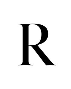 the letter r is shown in black and white