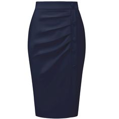 PRODUCT DETAILS: STYLE - Keep your look professional and stylish in this bodycon skirt from INSPIRE CHIC, featuring a high waist, pleated front, and button decor. OUTFIT - Pair with solid shirts and high heels for a chic office look. OCCASION - Focused on Ladies' Semi-Formal Wear - This skirt can be a perfect addition to almost any outfit from formal to daily wear, great for work, meetings, office, businesses, work, parties, cocktails, weddings, casual, daily dressing, etc. Fitted Blue Mini Skirt For Office, Fitted Blue Mini Skirt For Work, Blue Pencil Skirt For Office, High-waisted Pencil Skirt For Office, High Waist Blue Pencil Skirt For Work, Blue High Waist Pencil Skirt For Work, Blue High-waist Pencil Skirt For Work, Elegant High Waist Pencil Skirt For Office Wear, Fitted High Waist Mini Skirt For Office