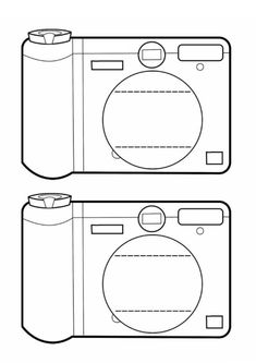 an image of a camera that is cut out and ready to be used as a coloring page