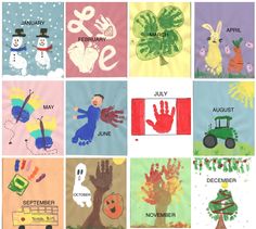 a collage of handprints with different activities