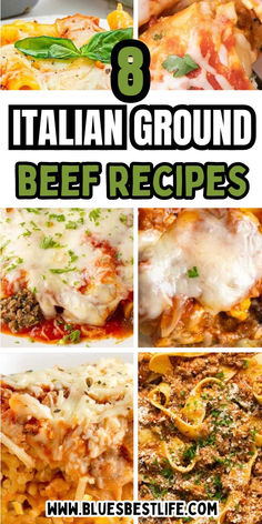 A collection of Italian beef pasta dinner recipes. Italian Ground Beef Recipes, Italian Ground Beef, Recipes For Pasta, Hamburger Meals, Pasta Ravioli, Group Recipes, Italian Meals, Ravioli Lasagna, Italian Dinner Recipes