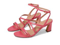 Cole Haan Addie Strappy Sandals - Women's Sandals : Camelia Rose Leather : Amp up your fashion game wearing Cole Haan Addie Strappy Sandals that are exquisitely designed with a multi-strap design with ankle strap and functional buckle closure. The heels come with a textile upper, textile lining, ethylene vinyl acetate insole, and die cut sock with foam for added comfort. The open almond toe shape and architect heel gives the heels an elevated look. Signature branding on the insole. Buffed synthetic outsole with laser design in the forepart for added traction. Imported. Measurements: Heel Height: 3 in Weight: 7 oz Product measurements were taken using size 8.5, width B - Medium. Please note that measurements may vary by size. Laser Design, Cole Haan Women, Strap Design, Strappy Sandals, Women's Sandals, Cole Haan, Product Reviews, Fashion Games, Ankle Strap