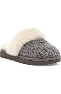 UGG® Cozy Knit Genuine Shearling Slipper (Women) | Nordstrom Ugg Cozy, Shearling Slippers, Knitted Slippers, Cozy Knit, Cozy Knits, Slide Slipper, Womens Slippers, Shoe Collection, Slippers