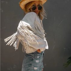 Women's Fringe Faux Suede Leather Jackets 2024 Fashion Tassel Motorcycle Cropped Brand New Oversizef Fit White Fringe Leather Jacket, Tassels Fashion, Boho Women, Festival Fashion, Suede Leather, Faux Suede, Tassels, Jackets & Coats, Jackets For Women