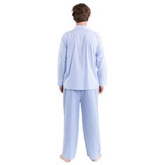 The best blue striped cotton pajamas made for iconic hotel Shutters on the Beach Hotel, complete with their logo monogrammed on their chest pocket. The perfect sleepwear for lounging around in luxury. White Swimwear, Mens Sleepwear, Man Set, Beach Hotel, Pant Length, Sleepwear & Loungewear, Cotton Pyjamas, Mens Pajamas, Pj Sets