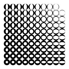 black and white circles are arranged in the shape of a rectangle on a white background