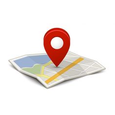 a map with a red marker on it that is pointing to the location where you are