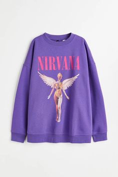 Nirvana Sweatshirt, Nirvana In Utero, In Utero, Purple Sweatshirt, Sweatshirt Fabric, Sweater Jumper, Print Sweater, Printed Sweater, Preppy Outfits