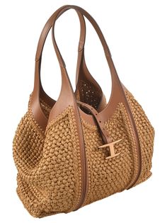 T Plaque Woven Shopper Bag from Tod's | Tod's Women's T Plaque Woven Shopper Bag | SS24 Timeless Wardrobe Staples, Italian Luxury, Shopper Bag, Luxury Retail, Luxury Shoes, Luxury Boutique, Wardrobe Staples, Bag Lady, Women Shoes