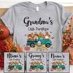 Grandma's Little Pumpkins Grandkids TTD T-Shirt If you looking for a personalized t-shirt to show your love to your family, it's will be best choice. Our Classic T-Shirt serves as the perfect short-sleeved shirt for your unique, funny, or personalized designs. Features such as a lay flat collar and a classic unisex cut will make this your new favorite t-shirt. Brand: Gildan Heavy weight fabric Classic unisex makes this an easy fit Size up if you want something roomier Our shirts include: - Sport Grandma Grandkid Shirts, Thanksgiving Grandma Shirt, Presents For New Grandma, Customized Grandma Shirt, Good Gifts For Great Grandma, Lisa Christmas, Funny Grandma Shirts, Autumn Shirts, Teal Kitchen