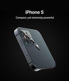 an advertisement for the iphone s is shown in black and white, with two cameras attached to