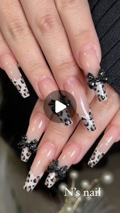 広島　N’s nail 💎natsuki  【スカルプ・ジェル】 on Instagram: "レオパードフレンチ��🖤

 #ns  #nsnail  #nsnailsalon  #ジェル  #ジェルネイル  #ロングスカルプ  #スカルプ  #スクエア  #スクエアネイル  #フレンチネイル  #フレンチネイルデザイン  #レオパードネイル  #リボンネイル  #ヒョウ柄ネイル  #秋ネイル  #秋ネイルデザイン  #広島中区ネイル  #広島中区ネイルサロン #広島エヌズネイル #広島エヌズ #エヌズネイル  #広島ネイルサロンnsnail  #広島ネイルサロン"