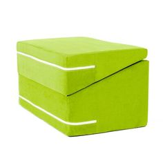 two lime green boxes sitting side by side