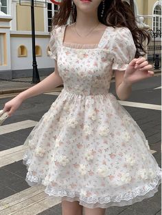 45433360384212|45433360416980|45433360449748 Fairy Princess Dress, Short Dresses For Women, Fall Outfits Y2k, Cute Floral Dresses, Lantern Sleeve Dress, Puff Sleeve Dresses, Mini Dress With Sleeves, Fall Outfits Women, Vintage Lace