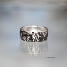 "Ring \"Seven Elephants\" - a must for good luck Patina (blackening) Hand Carving with Model Wax" Model Wax, Luck Symbol, Unicorn Ring, Symbol Of Luck, Good Luck Symbols, Fairy Ring, Beautiful Wooden Boxes, Elephant Ring, Unusual Gift