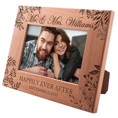 PRICES MAY VARY. ❣️​A HOUGHTFUL GIFT IDEA FOR MARRIED COUPLES: If you are looking for a well-thought gift to congratulate the new Mr. & Mrs., our newly designed customizable picture frames will end your searchings. These personalized photo frames are made for couples who are about to live their happily ever afters. ❣️GENTLY ENGRAVED DESIGNS: Our experienced design team’s special work shows itself in the beauty of flower and leaf engraves. When the new couples' wedding photos come together with t Wedding Gift Photo Frame, Laser Engraved Gifts For Grandparents, Laser Puzzle, Wooden Wedding Gifts, Personalized Frames, Gifts For Newlyweds, Engraved Picture Frames, Glowforge Ideas, Marriage Gift