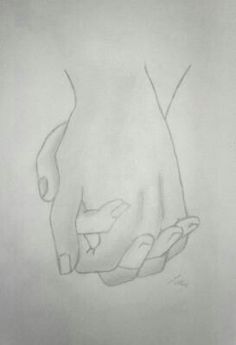 a drawing of two hands holding each other