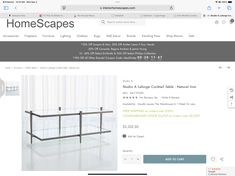 a web page with an image of a table in the middle and text that reads homescapes