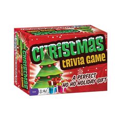 a christmas trivia game in a red box