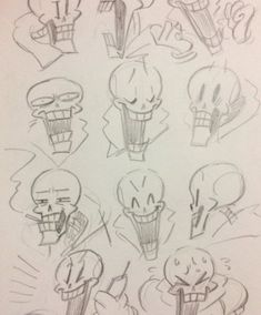 a drawing of different faces and expressions