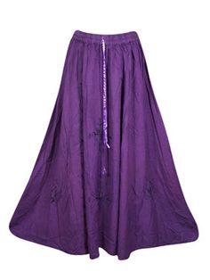 Chic Purple Bohemian Tiered Maxi Skirt, Embroidered Maxi Skirts S/M/L: Our stylish, chic Bohemian tiered maxi skirt is sure to give you the perfect fashionable look. Stunning embroidery gives it an elegant edge, and its comfortable fit make it a perfect addition to any wardrobe. Have a unique, fashionable look you'll love! Enjoy a delightful stonewashed blue skirt, perfect for embracing the summer while basking in its refreshing hues. The fabric's comforting texture invites you to unwind. This c Rodeo Chic, Bohemian Travel, Rayon Skirt, Hippie Skirts, Festival Skirts, Bohemian Skirt, Patterns Embroidery, Tiered Maxi Skirt, Chic Bohemian