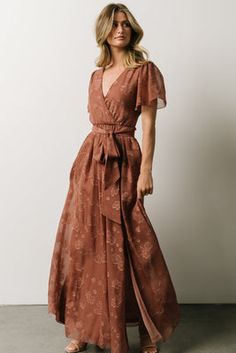 Marseille Embossed Maxi Dress | Nude Rose | Baltic Born Boho Mother, Earth Tone Dress, Elopement Shoot, Dresses Velvet, Floral Bridesmaid Dresses, Perfect Bridesmaid Dress, Rosy Brown, Baltic Born, Maxi Dresses Fall