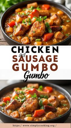 Dive into the rich flavors of homemade chicken and sausage gumbo! 🍲 This Cajun classic combines tender chicken, smoky sausage, and the perfect blend of spices and vegetables for a comforting, hearty dish. Learn all the secrets for making authentic gumbo at home, from selecting the best ingredients to perfecting your roux. Add this flavorful recipe to your meal rotation! 🌿✨ #ChickenAndSausageGumbo #GumboRecipe #CajunCooking #SouthernComfortFood #HomemadeGumbo #LouisianaCuisine #HeartyMeals #ComfortFood #GumboLovers #SoulFood One Pot Gumbo, Instant Pot Gumbo Chicken And Sausage, Chicken And Sausage Gumbo With Okra, Chicken Gumbo Recipe Easy, Favorite Gumbo, Gumbo Sausage, Gumbo Easy, Chicken Gumbo Recipe, Easy Gumbo