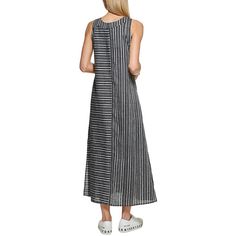 Manufacturer: DKNY Pure Suggested Price: $129.00 Condition: Style Type: Sundress Collection: DKNY Pure Sleeve Length: Closure: Pullover Material: 55% Linen/45% Viscose Fabric Type: Linen Specialty: Striped P2818687-2842902 Linen Sundress, Black Ice, Maxi Dress Online, Long Dress Casual, Linen Maxi Dress, Review Dresses, Striped Linen, Split Hem, Nordstrom Dresses