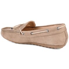 Keep it comfy with comfort-sole slip-on loafers by Journee Collection. These moccasin style loafers have soft faux suede uppers and comfort insoles to be part of our comfort line. Textured outsoles add durable traction to the style. At Journee Collection, our flat styles will have you looking just as professional as the boss at work to having the cutest shoes when you go out for the night. Beige Suede Flat Moccasins, Casual Slip-on Loafers With Suede Lining, Casual Suede Boat Shoes With Flat Heel, Flat Slip-on Suede Moccasins, Slip-on Flat Suede Moccasins, Flat Suede Slip-on Moccasins, Suede Moccasins With Leather Footbed For Spring, Spring Suede Moccasins With Leather Footbed, Casual Flat Suede Loafers