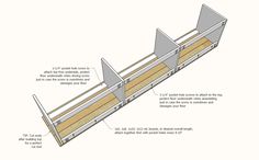 the diagram shows how to build an outdoor bench with storage space for two people and one person