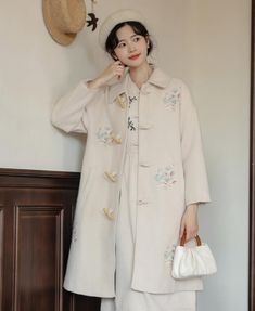 #ad Top Seller for Womens Girls Chic Chinese Embroidery Wool Blend Lolita A Line Coat Overcoat , Fashion womens jacket Winter White Outerwear With Floral Embroidery, White Floral Embroidered Winter Outerwear, Beige Floral Embroidered Outerwear For Fall, Long Spring Outerwear With Button Closure, Beige Winter Outerwear With Floral Embroidery, Beige Floral Embroidered Winter Outerwear, Fall Beige Outerwear With Floral Embroidery, Floral Embroidered Stand Collar Outerwear For Spring, Cream Embroidered Cotton Outerwear