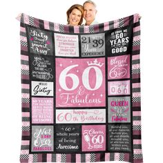 PRICES MAY VARY. 【60TH BIRTHDAY GIFT 】Happy 60th Birthday! 60th Birthday Gifts for Women. 60th Birthday is a Major Milestone on the Road and One That is Definitely Worth Celebrating. Designed for the 60th Birthday, This Flannel Blanket is a Super Soft Material Perfect for Expressing Love and Warmth. This Birthday Blanket Can Be At Birthday Parties to Express Wishes and Love Given to Relatives and Friends, Such As Mother, Dad, Wife, Husband, Aunt, Uncle, Brother, Sister-in-law, Grandparents, Sist Old Woman, Birthday Gift Ideas, Birthday Gifts For Women, Girl Gifts, Birthday Decorations, Year Old, Gifts For Women, Throw Blanket, Birthday Gift