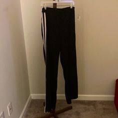 -Brand New With Tags -Black Pants With White Stripes Down The Side/Elastic Waist -Pants Have Pockets And Slits On Both Sides As Shown In Pic -Retro; Won’t Last! Black Bottoms With Ribbed Waistband And 4-way Stretch, Womens Black Pants, Flare Legging, Retro Streetwear, Striped Wide Leg Pants, Bell Bottom Pants, Elastic Waist Pants, Flare Leggings, Waist Pants