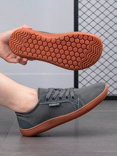 Dark Grey  Collar   Plain  Embellished   Men Shoes Shoes Shein, Foot Exercises, Mens Walking Shoes, Workout Shoes, Barefoot Shoes, Men Sneakers, Mens Style, Men's Wear, Trail Running