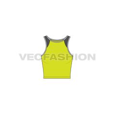 Women's Running Sport Top - VecFashion Vector Sketch, Sport Top, Sports Top, Sport Running, Fashion Flats, Running Women, Clothing Brand, Binding, Active Wear