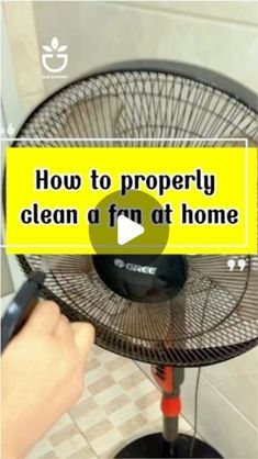 a person is holding a fan in their hand and the words how to properly clean dfm at home