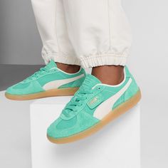 Palermo Vintage Women's Sneakers, Jade Frost-Frosted Ivory-Gum, extralarge Puma Palermo, Fall Shoe, Fenty X Puma, Sneakers Puma, Shoe Inspo, The 80's, Fall Shoes, Palermo, Women's Sneakers