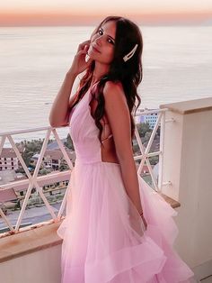 A-Line/Princess V-neck Ruffles Organza Sleeveless Floor-Length Dresses Spring Backless V-neck Dress With Ruffles, Pink V-neck Dress For Summer Wedding, Sleeveless V-neck Summer Prom Dress, Sleeveless Ruffled Dresses For Prom Season, Sleeveless Ruffled Dress For Prom, Pink Sleeveless Backless Dress For Prom, Sleeveless V-neck Prom Dress, Sleeveless Backless Dress With Ruffles For Wedding, Feminine Backless Sleeveless Dress With Ruffles