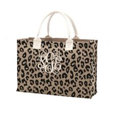 "The monogrammed Leopard Burlap Tote Bag is perfect is spacious and is great for travel or just being on the go! 15.75\" L x 6.25\" W x 13.5\" H Burlap Interior Lining Interior Zipper Pocket Reinforced Bottom Easy-To-Carry Handles Once you place your order, in the notes to seller box please include the following information: Monogram (first, LAST, middle) -example- Jane Elizabeth Smith = j S e Monogram font (see picture above for choices) Thread color (see picture above) All sales are final! **N Navy Blue Bag, Hot Pink Leopard, Burlap Tote Bags, Animal Print Tote Bags, Leopard Bag, Burlap Tote, Bag Names, Monogram Tote, Monogram Bag