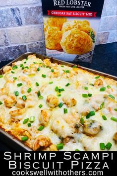 the shrimp scampi casserole is ready to be served in the oven