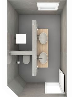 an overhead view of a bathroom with toilet and sink