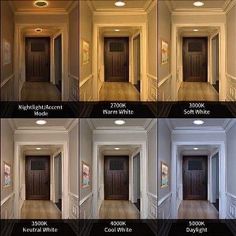 this is an image of different doors in the same room and what they are labeled