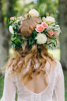 floral crown | Ashleigh Jayne #wedding Wearable Florals, Crown Fairy, Fresh Wedding Flowers, Floral Crown Wedding, Flowers In Her Hair, Head Wreath, Floral Crowns, Floral Wreaths, Hair Flowers